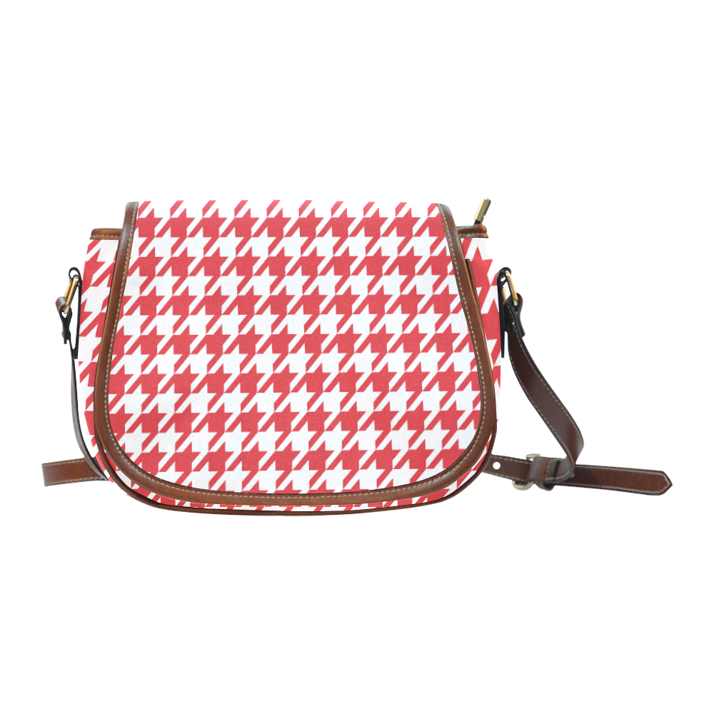 red and white houndstooth classic pattern 