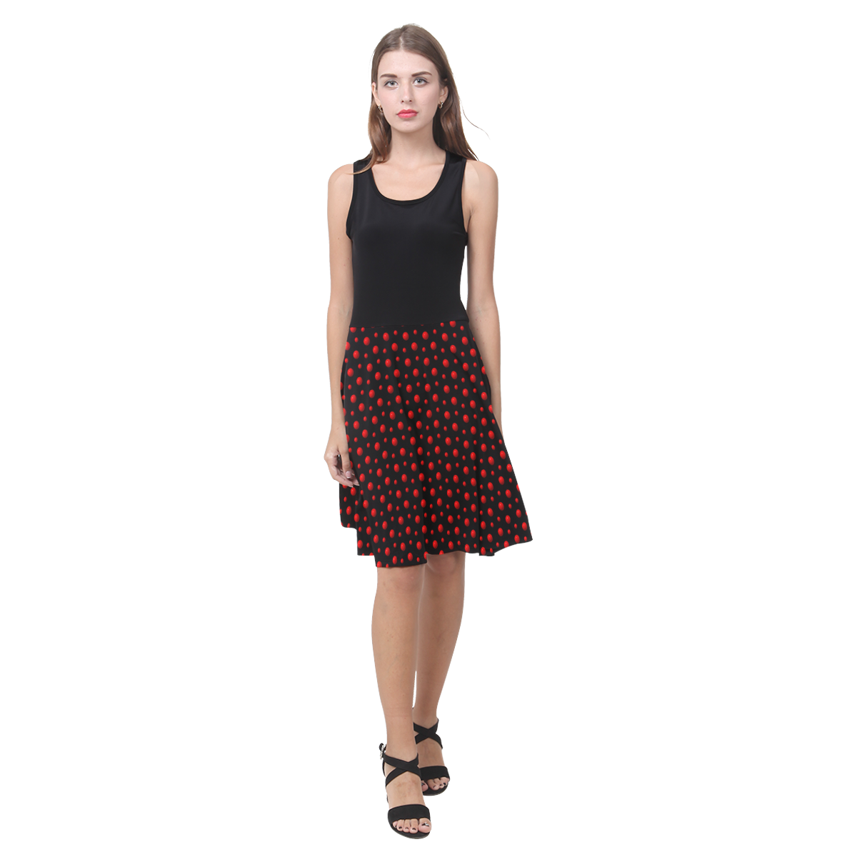 Rambunctious Red Polka Dots on Midnight Black 