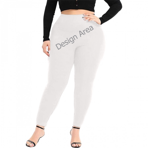 Women's Extra Plus Size High Waist Leggings (Model L45)