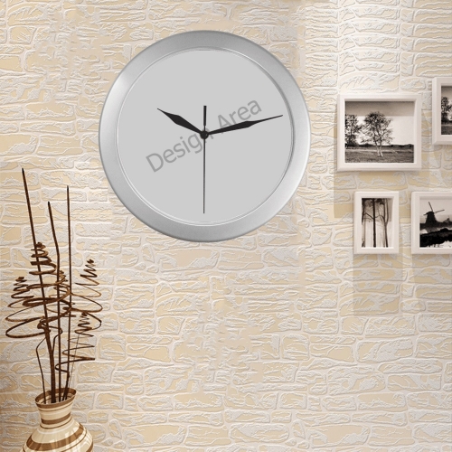 Silver Color Wall Clock