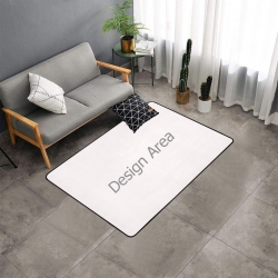 Area Rug with Black Binding 5'3''x4'