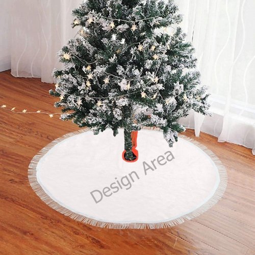 Thick Fringe Christmas Tree Skirt 30"x30"