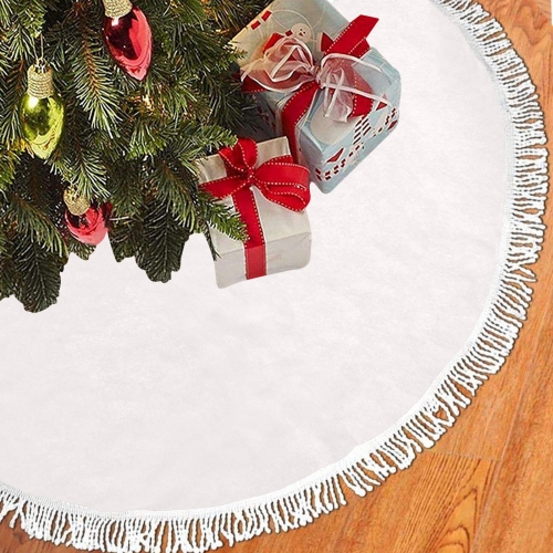 Thick Fringe Christmas Tree Skirt 30"x30"