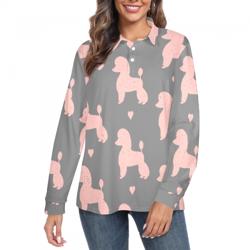 Women's Long Sleeve Polo Shirt (Model T73)