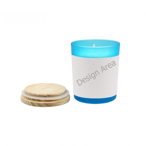 Blue Glass Candle Cup (Wood Sage & Sea Salt)