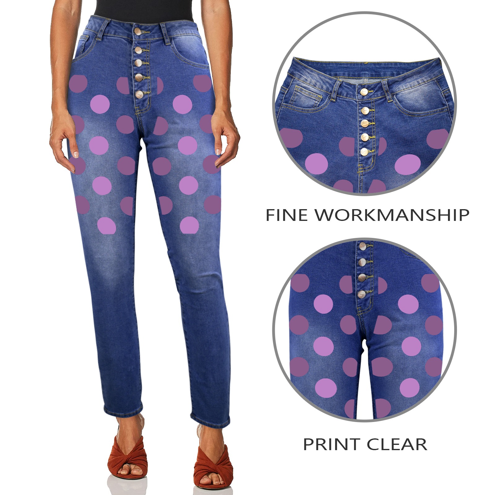 Women's Jeans (Front Printing)