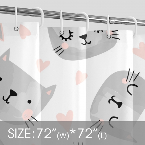 Tenda Doccia Floreale LIVILAN Con 12 Ganci, 72x72 Cm, Poliestere, Bianco Multicolor, Per Bagno