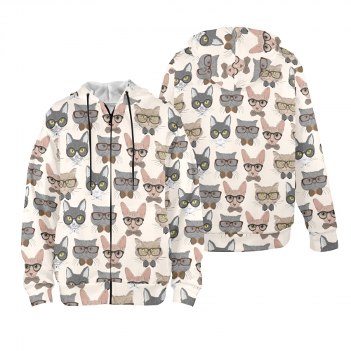 Women's Fleece Full-Zip Hoodie (Model H60)