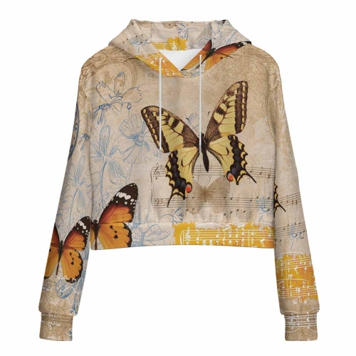 All-Over Print Women's Crop Top Hoodie|Velvet main image 0