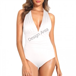 Women's Plunge Halter Backless Swimsuit (Model S51)