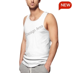 Men's Fitted All-Over Print Tank Top (BK)
