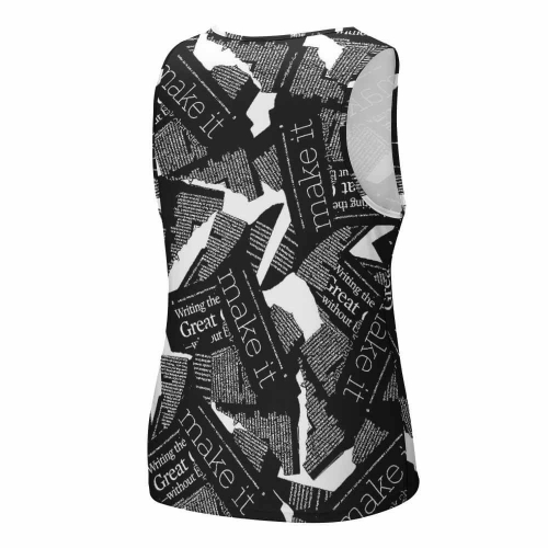 Men's Fitted All-Over Print Tank Top (BK)