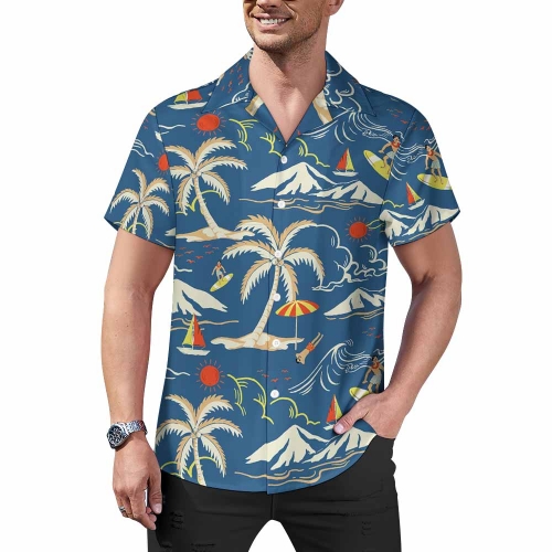 Men's Cuban Collar Shirt (AY006)