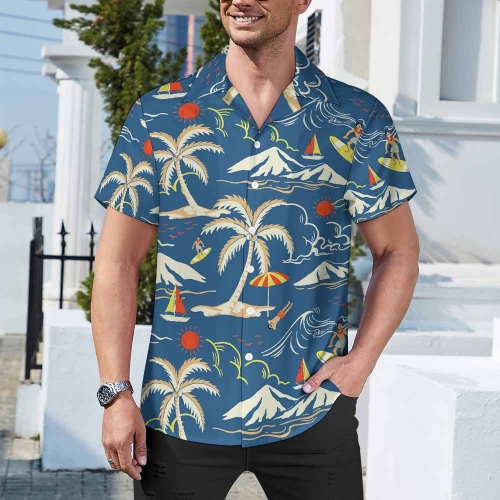 Men's Cuban Collar Shirt (AY006)