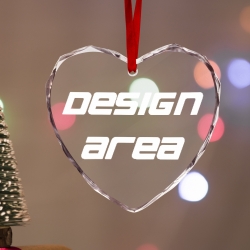 Heart-Shaped Crystal Glass Ornament