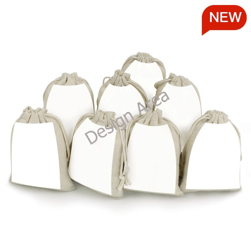 Small Cotton Linen Drawstring Bags