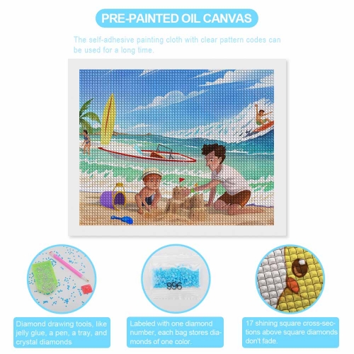 Glitter DIY Canvas Wall Art 20"×16"