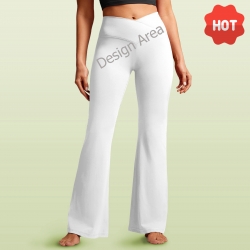 High Waist Crossover Tummy Control Flare Leggings
