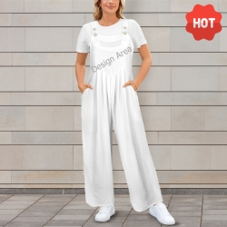 Sleeveless Straps Pocket Wide Leg Jumpsuit
