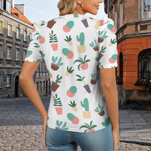 Women's Round Neck Puff Sleeve T-Shirt