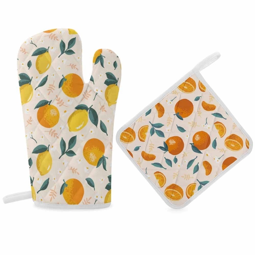 Heat Resistant Oven Mitt With Pot Holder