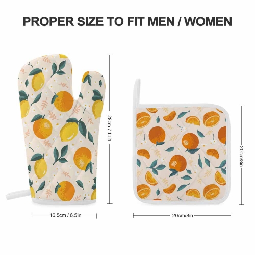 Heat Resistant Oven Mitt With Pot Holder