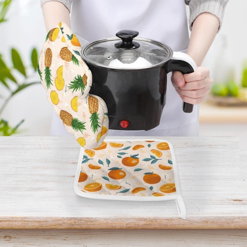 Heat Resistant Oven Mitt With Pot Holder