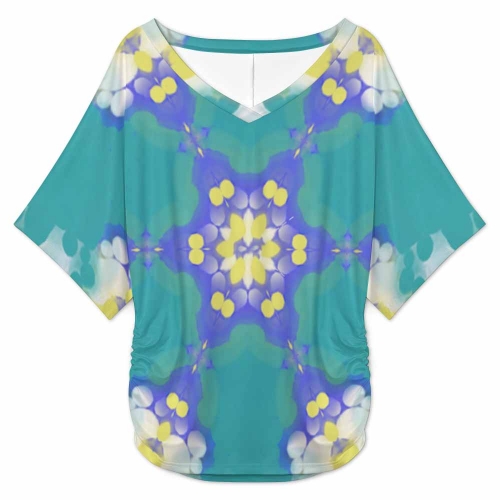 Women's V-Neck Batwing Sleeve T-Shirt