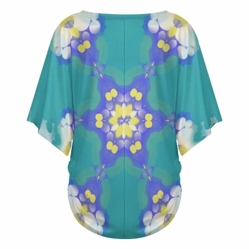 Women's V-Neck Batwing Sleeve T-Shirt