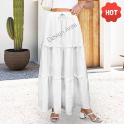 High Waist Tiered Maxi Skirt