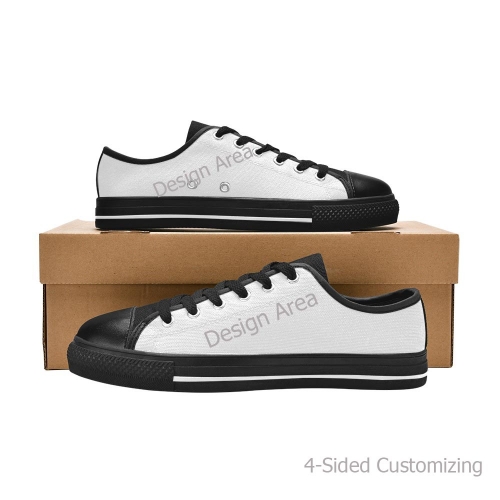 Men's Low Top Canvas Shoes-4 Sides (Model 018)