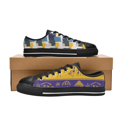 Men's Low Top Canvas Shoes-4 Sides (Model 018)