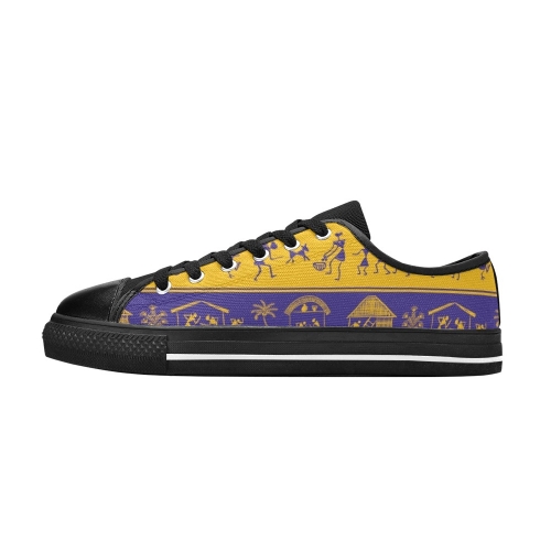 Men's Low Top Canvas Shoes-4 Sides (Model 018)