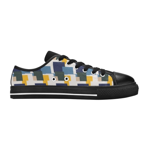 Men's Low Top Canvas Shoes-4 Sides (Model 018)