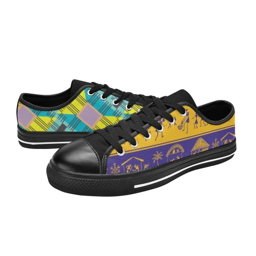 Men's Low Top Canvas Shoes-4 Sides (Model 018)