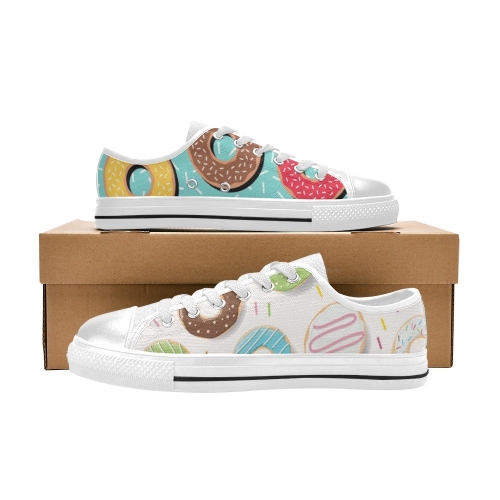 Women's Low Top Canvas Shoes-4 Sides (Model 018)