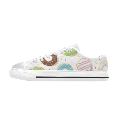 Women's Low Top Canvas Shoes-4 Sides (Model 018)
