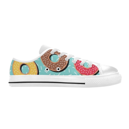 Women's Low Top Canvas Shoes-4 Sides (Model 018)