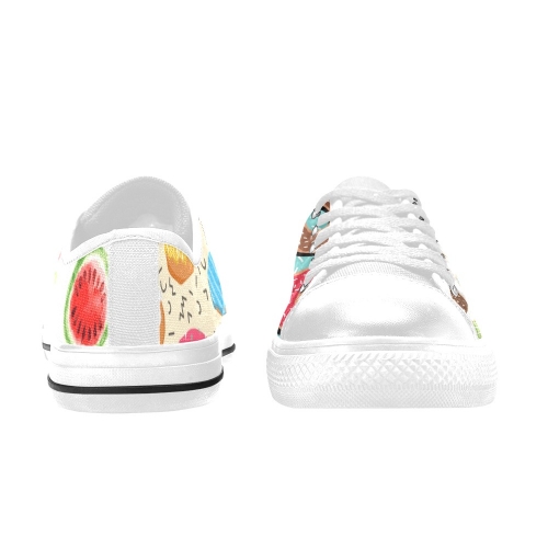Women's Low Top Canvas Shoes-4 Sides (Model 018)