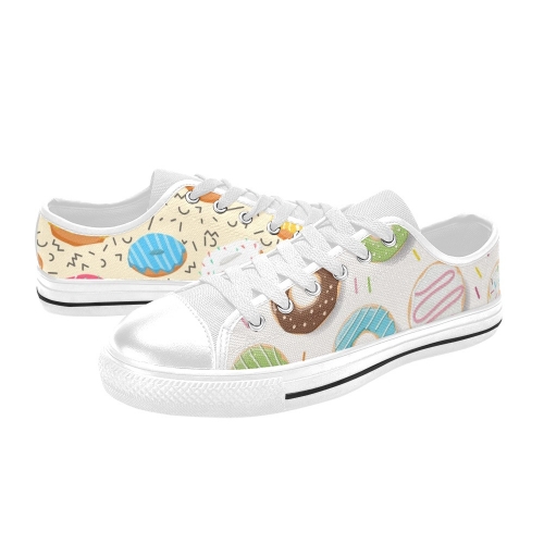 Women's Low Top Canvas Shoes-4 Sides (Model 018)