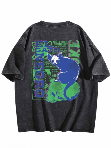 Vintage Wash Tee – Front & Back Print (USA)
