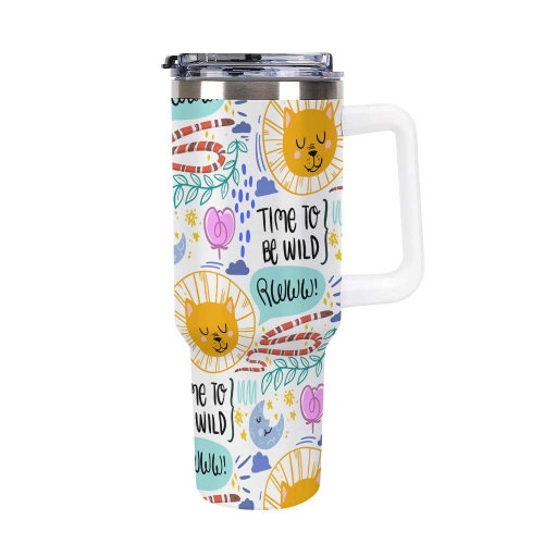 40oz Tumbler with Multi-Color Handle
