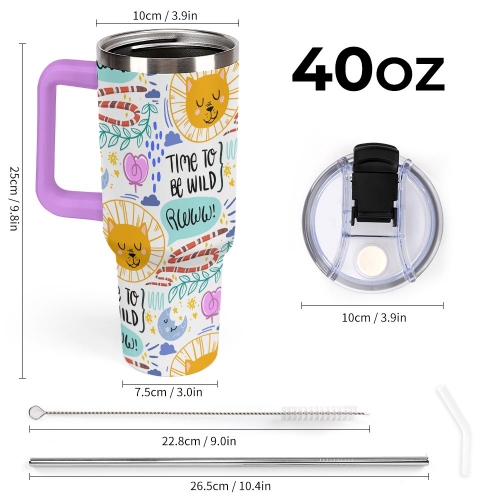 40oz Tumbler with Multi-Color Handle