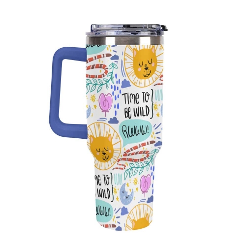 40oz Tumbler with Multi-Color Handle