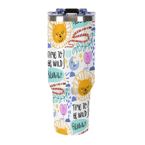 40oz Tumbler with Multi-Color Handle