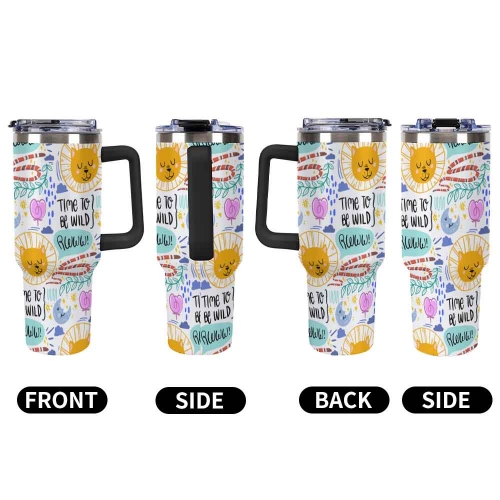40oz Tumbler with Multi-Color Handle