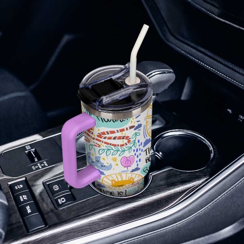 40oz Tumbler with Multi-Color Handle