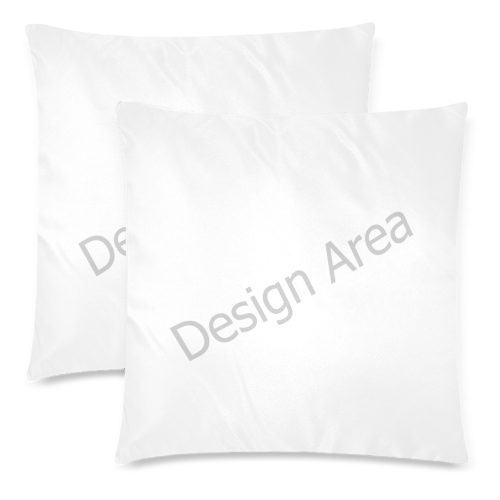 Custom Zippered Pillow Cases 18"x 18" (Twin Sides) (Set of 2)