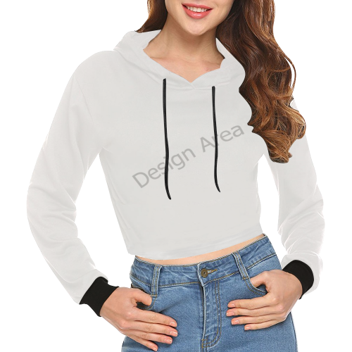 All Over Print Crop Hoodie for Women (Model H22)