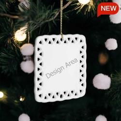 Square Ceramic Ornament (USA)